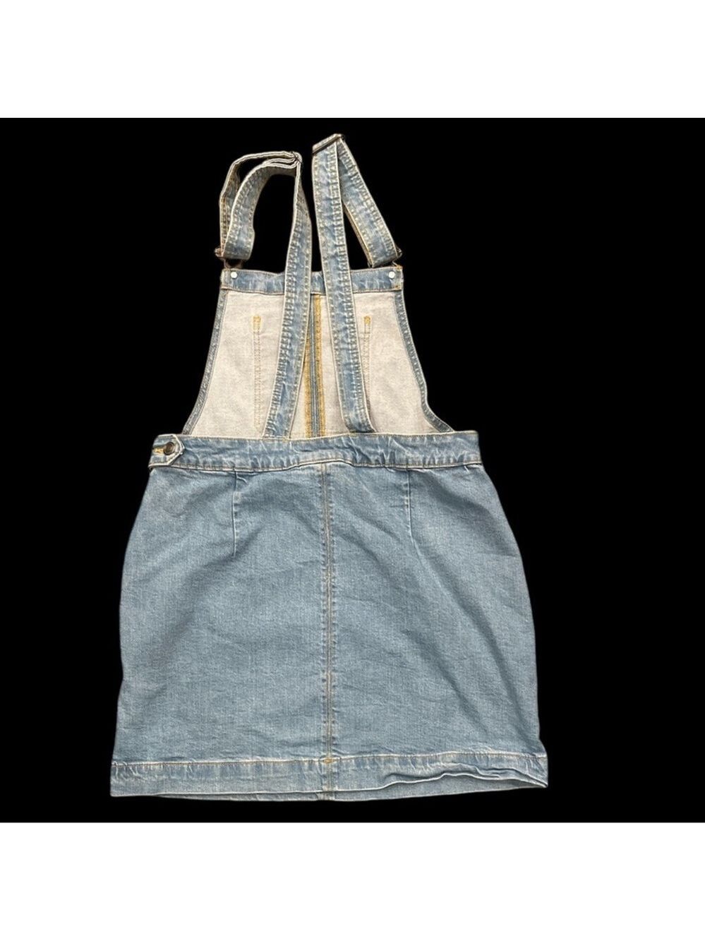 Vintage Ripzone Light Wash Denim Overall Dress Pinafore Mini Size - Picture 3 of 5